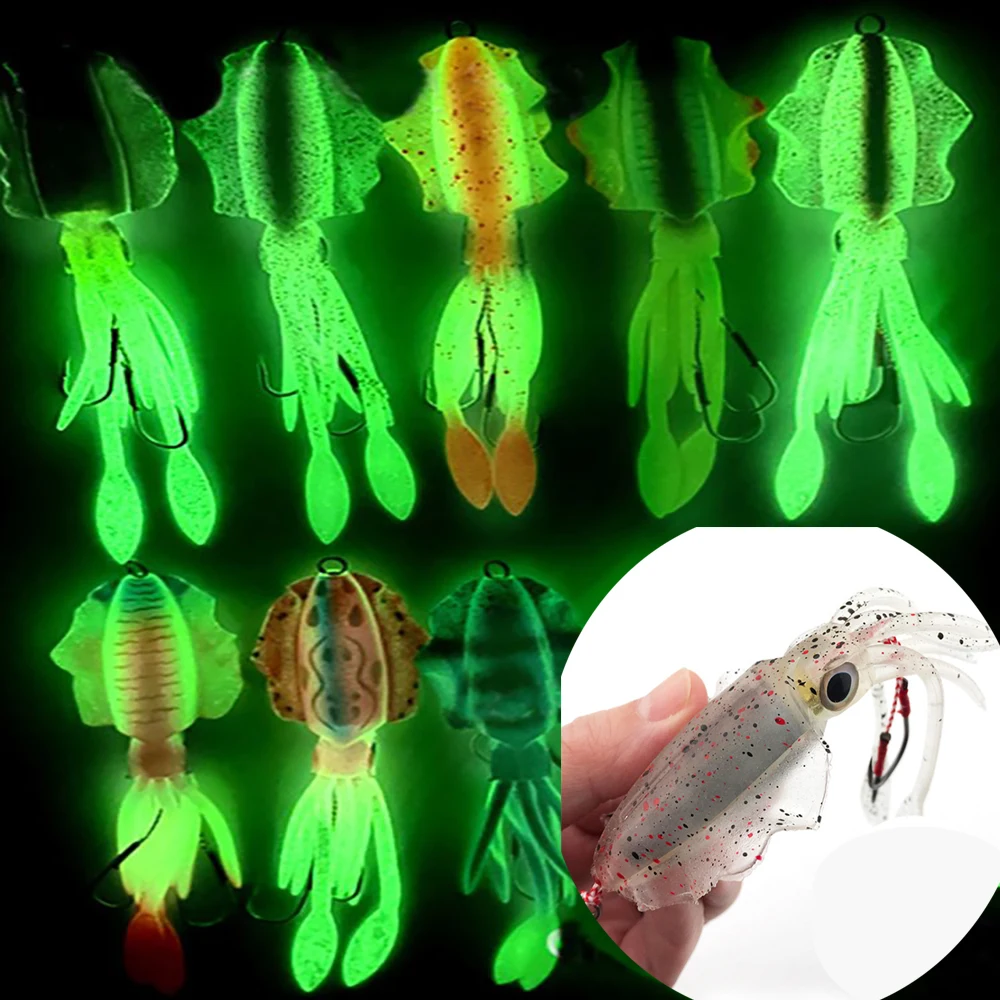 

ZUKIBO Squid Soft Fishing Lure 2g 7g 15g 20g 60g Octopus Jig Lure Silicone Luminous Artificial Bait Wobblers for Pike Bass Trout