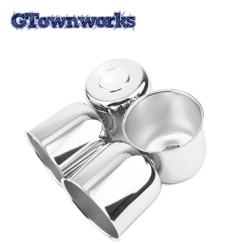 

GTownworks 2/4pcs 124mm Mirror Chrome Plated 4.88 Push Through Center Caps For 4.88" trailer/truck rims center bore 4.33" tall