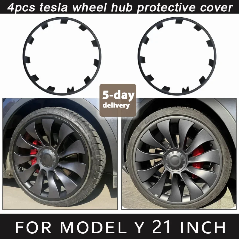 Per Tesla Modello Y 21 Pollici Cerchione Mozzo Ruota Protezione Patch Protezioni Ruota Guard Coperture Accessori ABS Auto Esterno 2018-2024