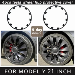 Per Tesla Modello Y 21 Pollici Cerchione Mozzo Ruota Protezione Patch Protezioni Ruota Guard Coperture Accessori ABS Auto Esterno 2018-2024