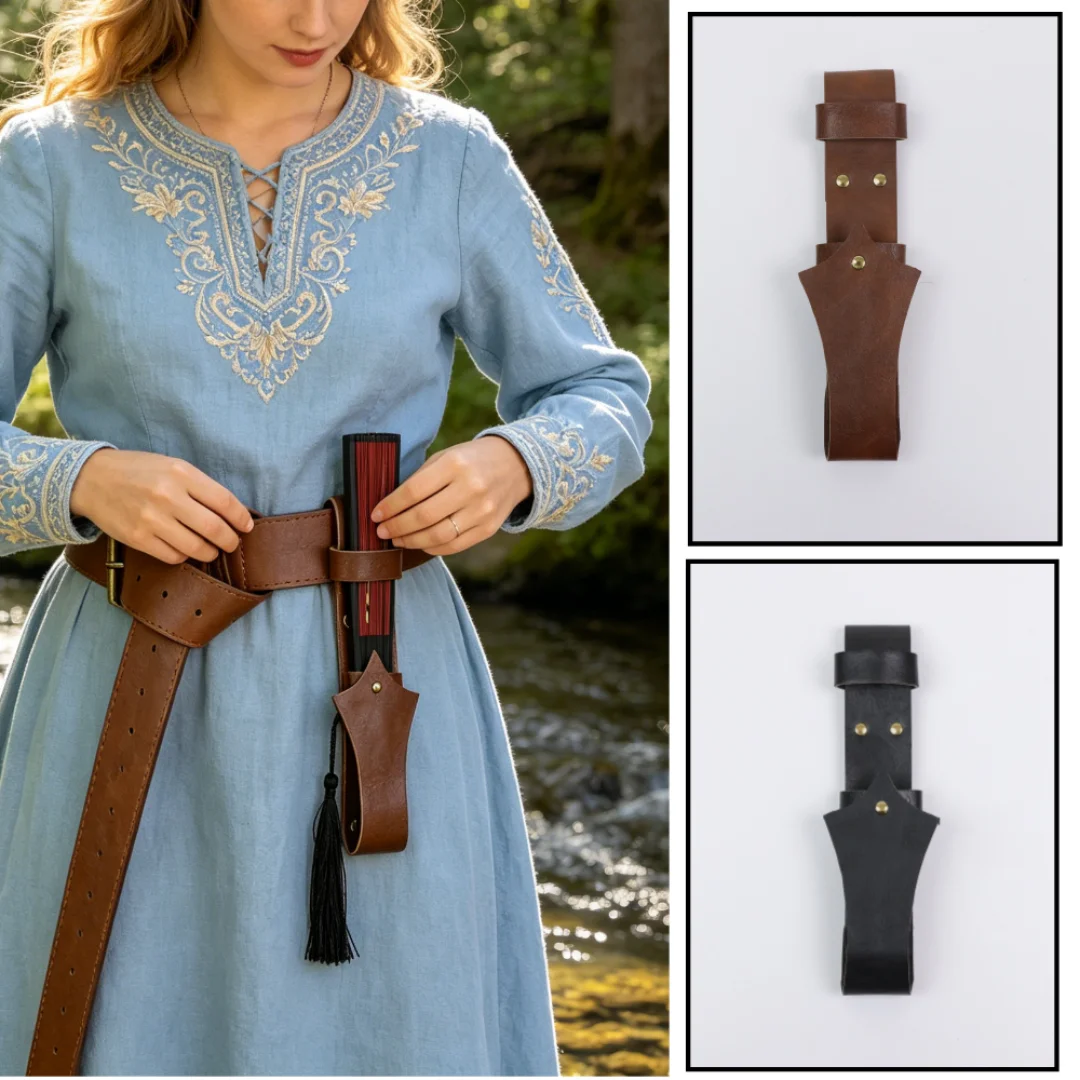Renaissance Belt Festival Medieval Vikings LARP Easter Halloween Music Festival Costumes with Fan Covers Belt