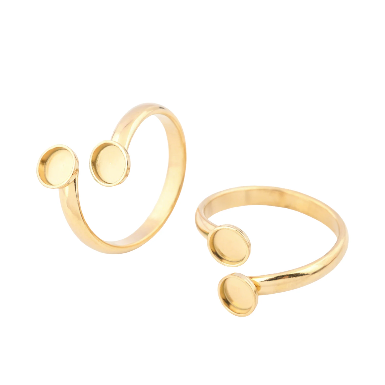 10個入り ステンレス製 調整可能な金メッキリングブランク - Ring Set Adjustable のレビューと価格