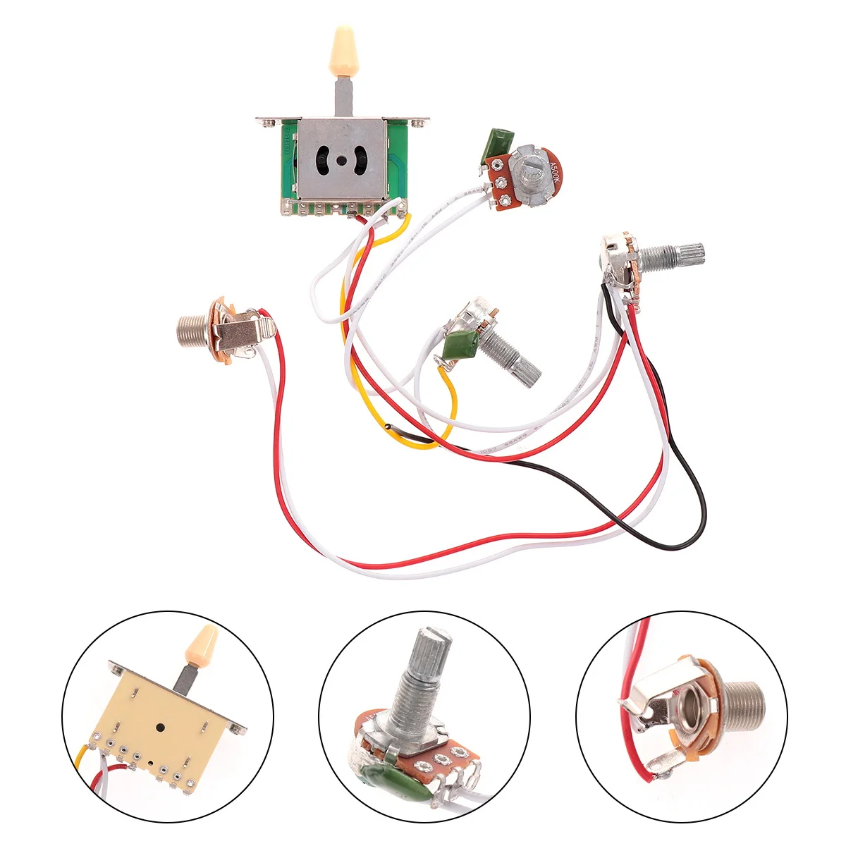 

Electric Guitar Switch Socket Wiring Connectors Kit Supplies Bass Pickup Circuit