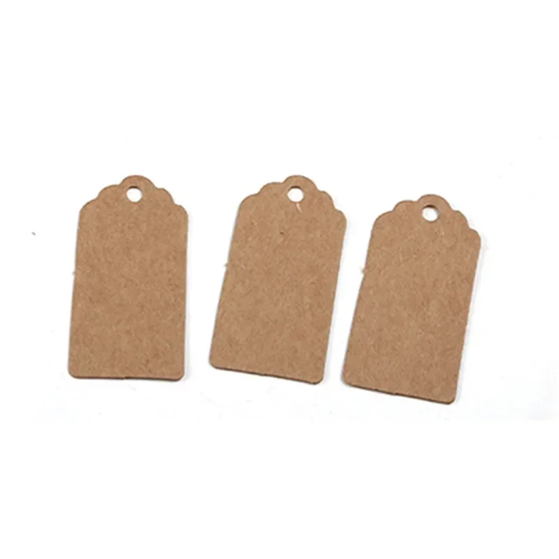 Fashion NEW Packaging Label 100pcs Brown Kraft /black/white Paper Tags DIY scallop Label Wedding Gift Decorating Tag