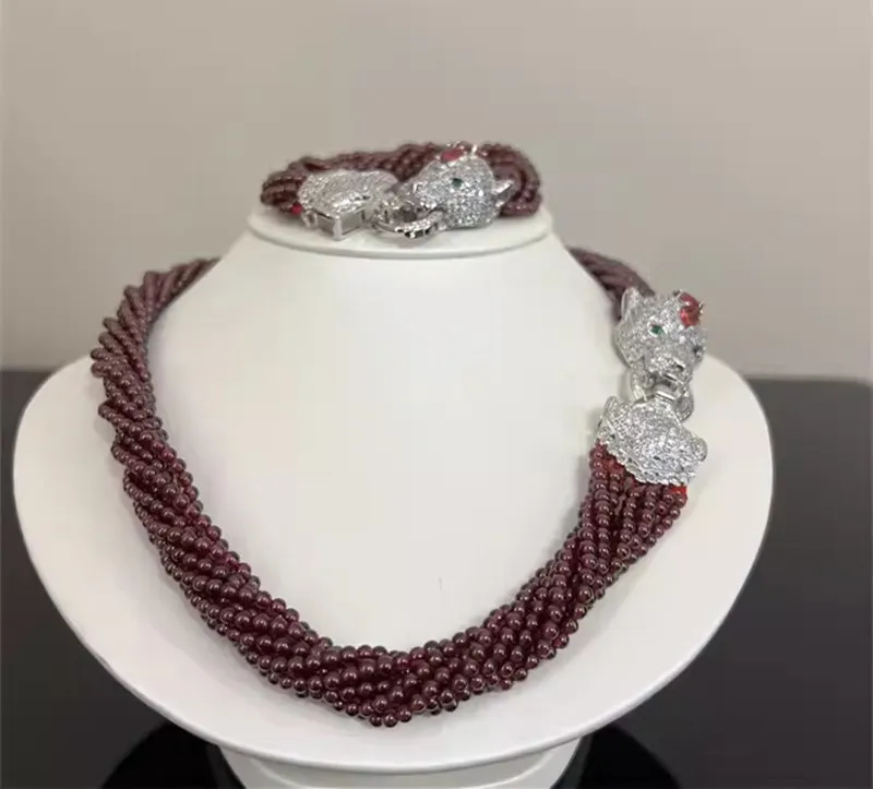 

one set 10rows garnet round 3mm necklace bracelet 45cm 18cm wholesale beads nature FPPJ woman 2017