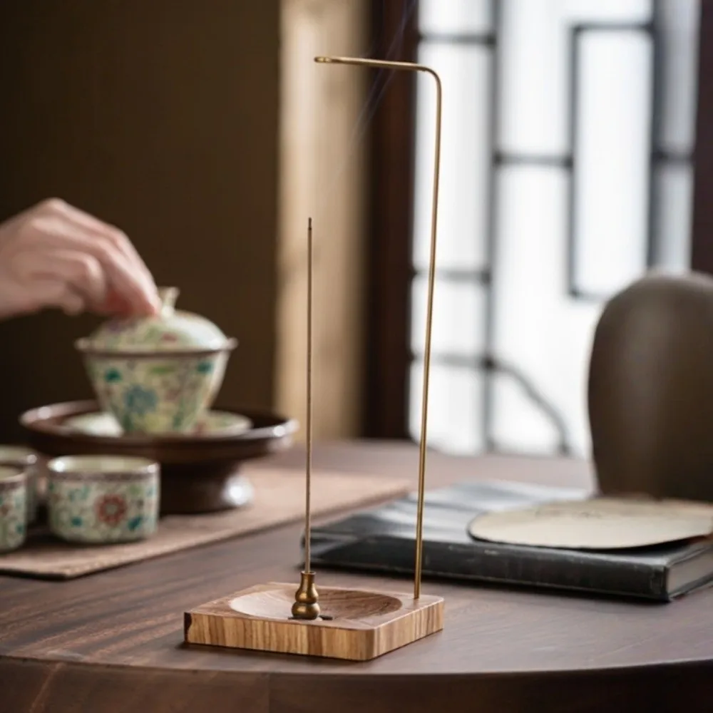 Incense Tray Upside Down Incense Burner Anti-Ash Design Wooden Incense Stick Holder Indoor Desktop Decor