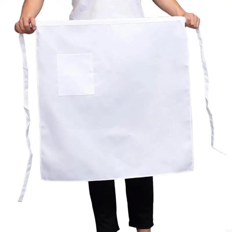 77HE 実用的なポリエステルキッチンエプロン半身こぼれ防止シェフ作業エプロンレストラン調理スタッフ用