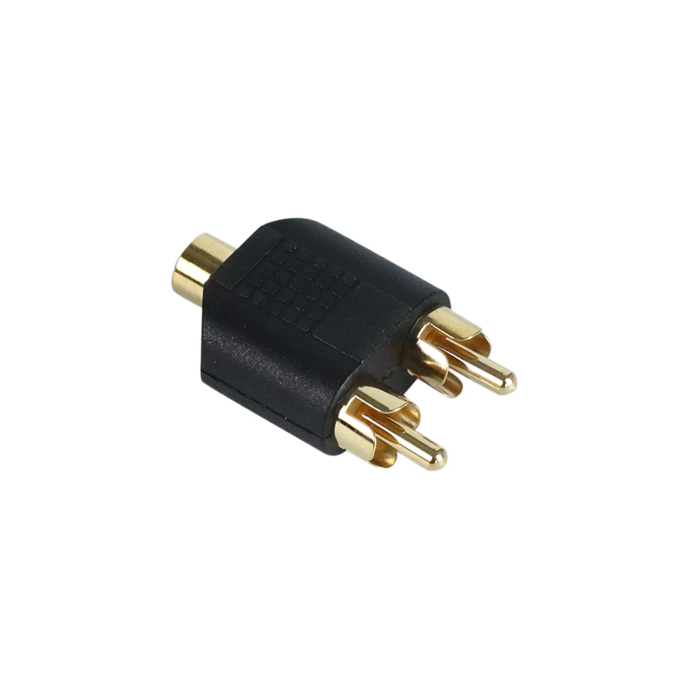 Gold Plated 3.5mm Jack Female To 2 RCA Male Audio Stereo Jack Connector Adapter Splitter Converter for Speaker Power Amplifier