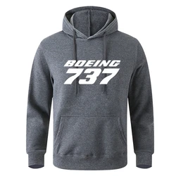 Hoodies de lã casual masculino, moletom quente, streetwear, pulôveres de alta qualidade, capuz na moda, outono, inverno, Boeing 737, 2023