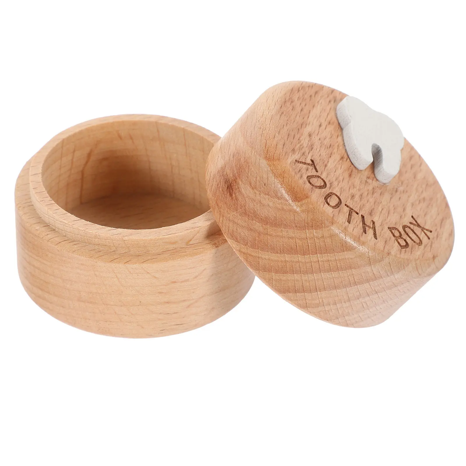 Wooden Baby Tooth Collection Box Portable Teeth Holder Keepsake Box Baby Tooth Holder Fetal Hair Container Fetal Hair Saver