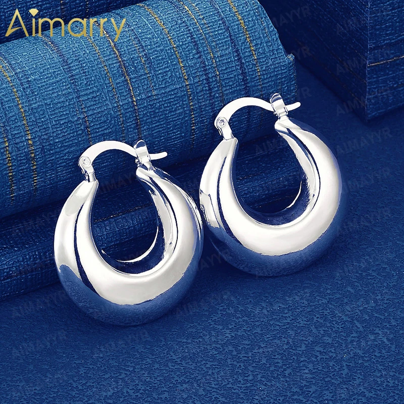 925 Sterling Silver Simple Droplet Shaped Earrings for Women's Parties Banquets Weddings High-quality Fashion Jewelry
