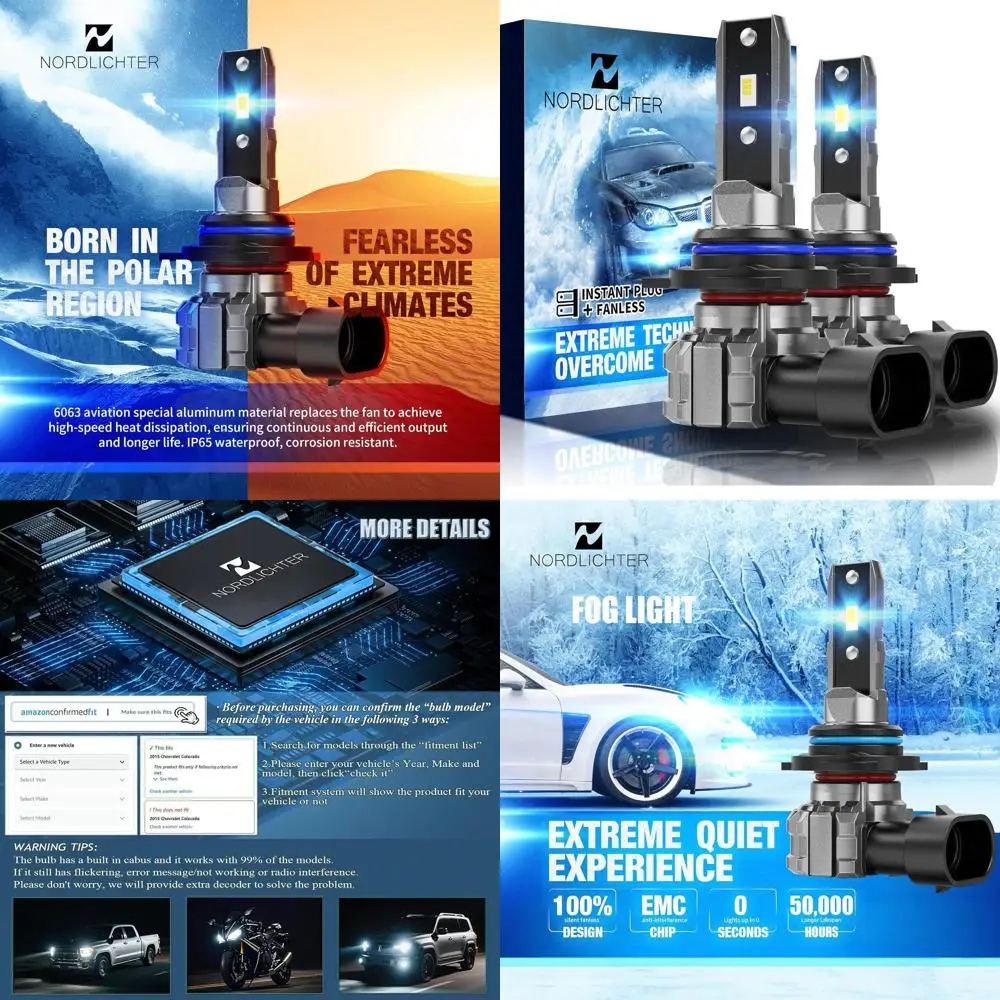 

9012 Bulbs, 9012 Fog Light Bulbs 300% Brighter 6500K Xenon White Fanless Wireless Light for Car (Pack of 2)