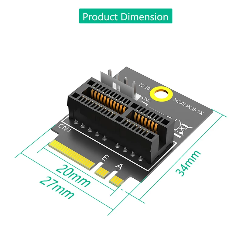 2230 M.2 Key A+E to PCIE X1 Adapter Card PCI Express PCI-E 1X Slot to M2 NGFF Key A/A+E/E Converter Riser Card 4Pin Power Supply