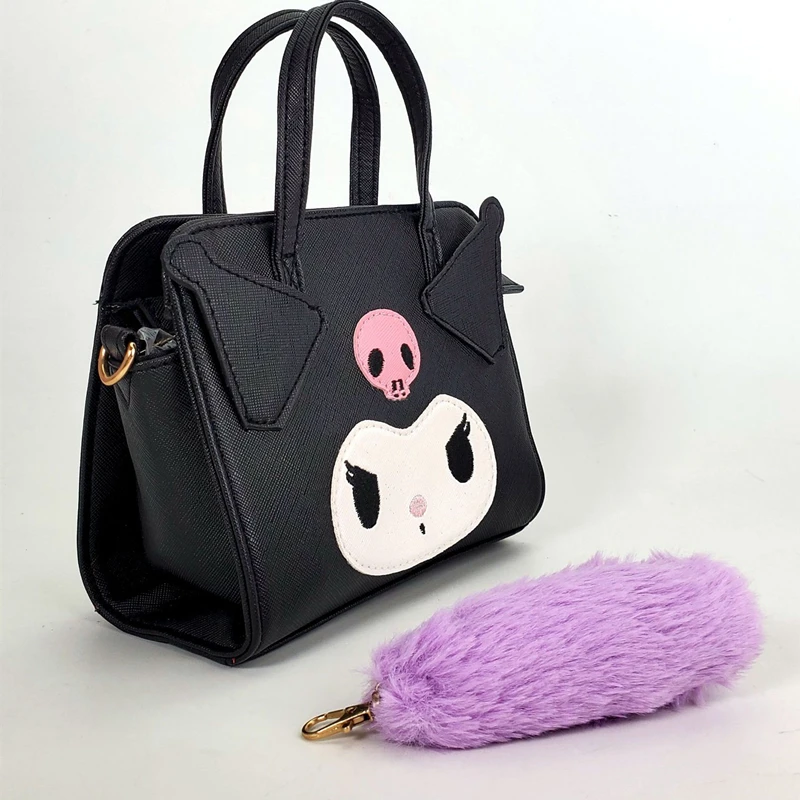 Kuromi Sanrio Sling Backpack My Melody Hello Kitty Dual-use Storage Bag Cinnamoroll Cartoon Side Pompom Purin Shoulder Bag