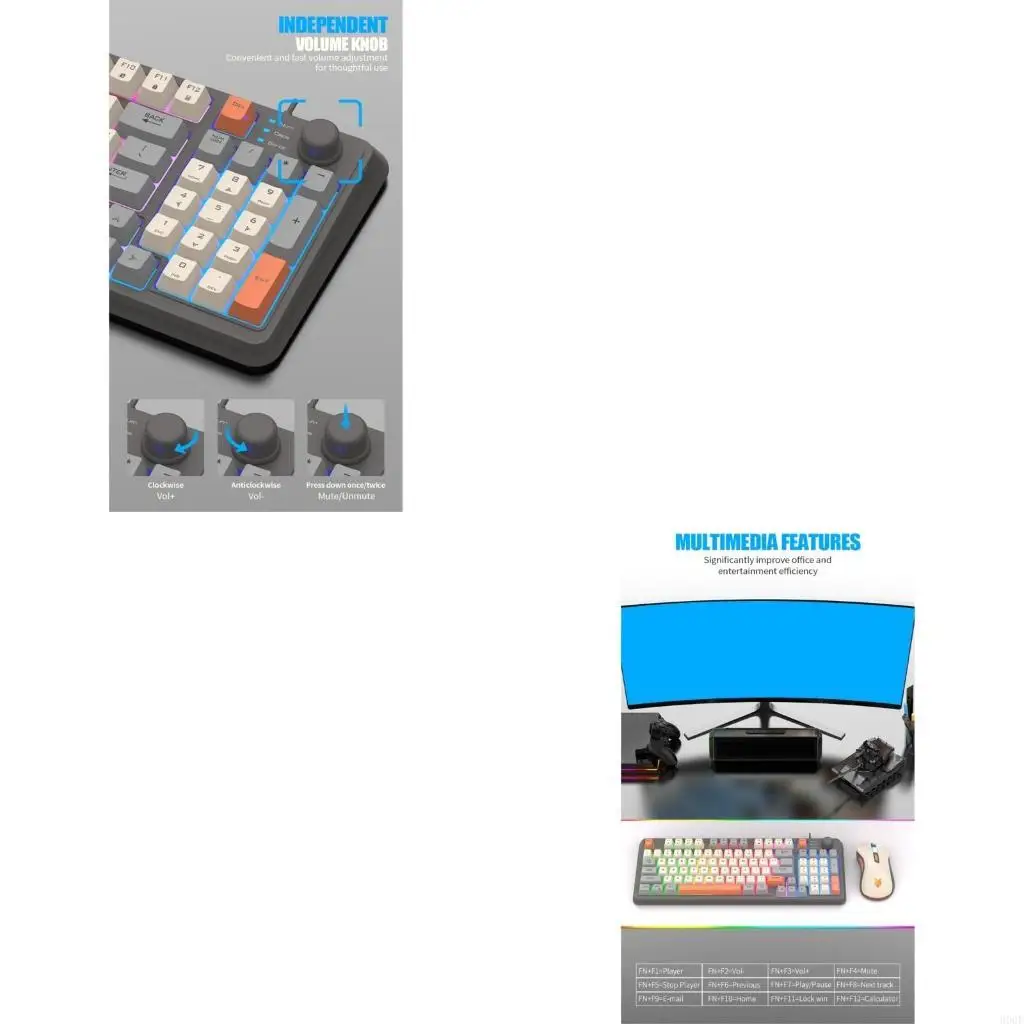 

900F 94Keys K820 Gaming Keyboard and Mouse Set 3 Color Matching Mixed Led Light RGB