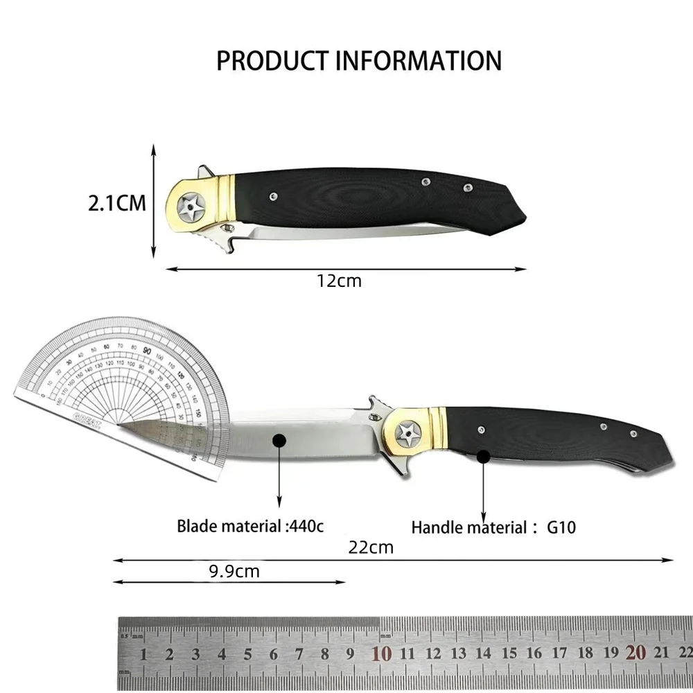 NEW Russian Styles Folding Pocket Knife 440c Blade G10 Handle High Quality Outdoor EDC Camping Hiking Hunting Cutting Tools