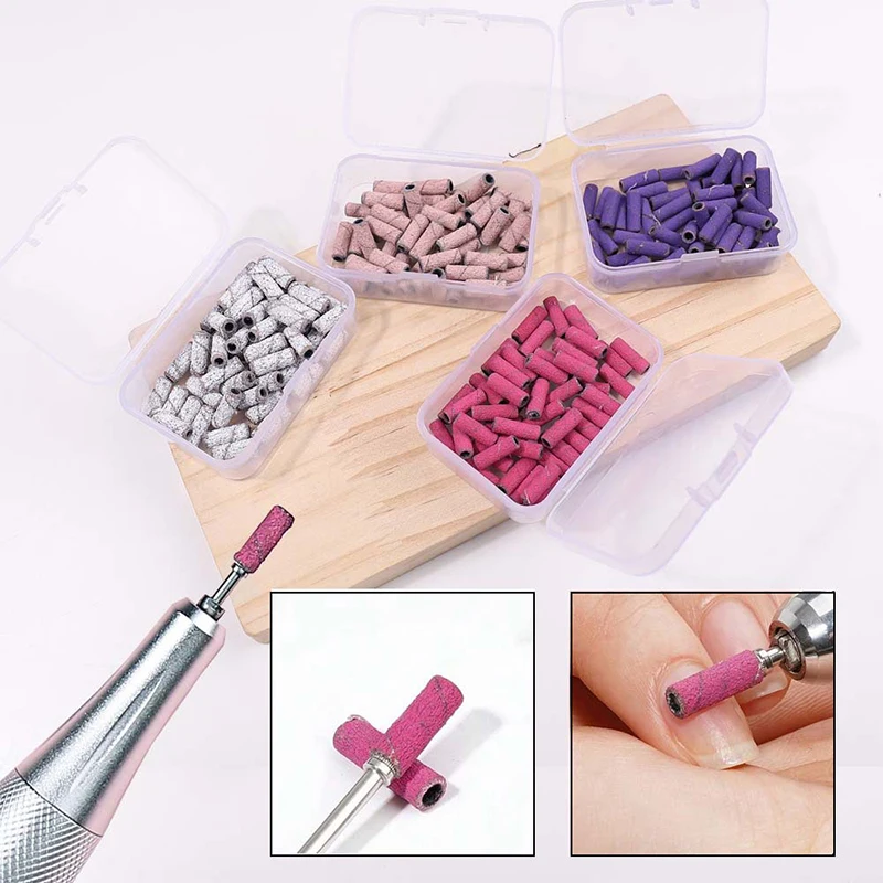 80''/120''/180"/240"Nail Art Sanding Bands Gel Polish Remover Tool Accessory For Electric Nail Machine Nail Drill Bits