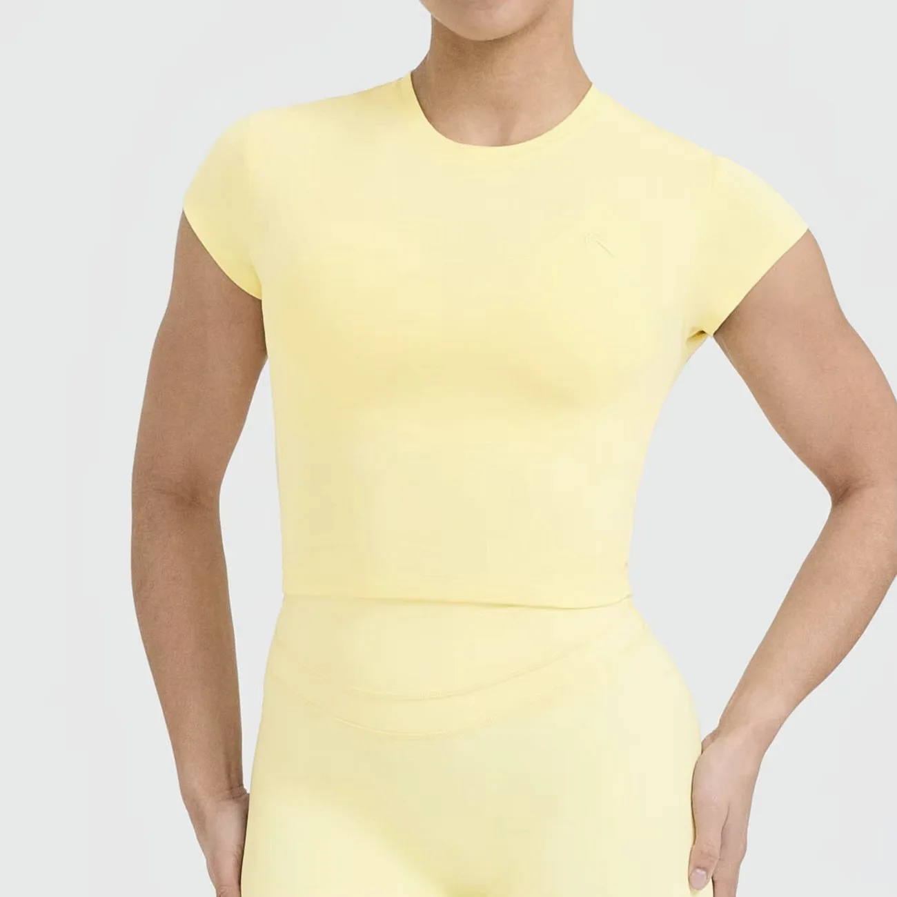 Yoga top short-sleeved women's breathable fast drying height support running gym exercise suit summer elastic sports vest
