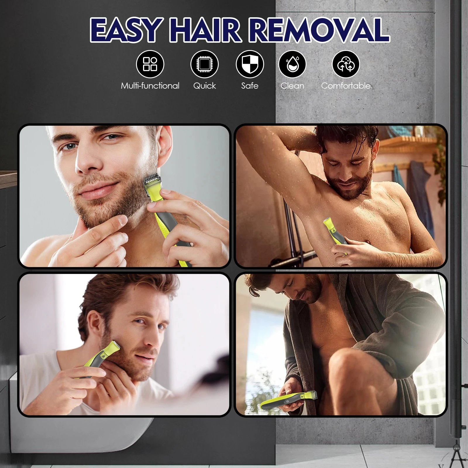 مجموعة 4 في 1، زخرفة وشكل شعر الوجه، رأس بديل و3 أمشاط، متوافقة مع شفرات واحدة QP2510/QP2520/QP2620/QP2630/QP6