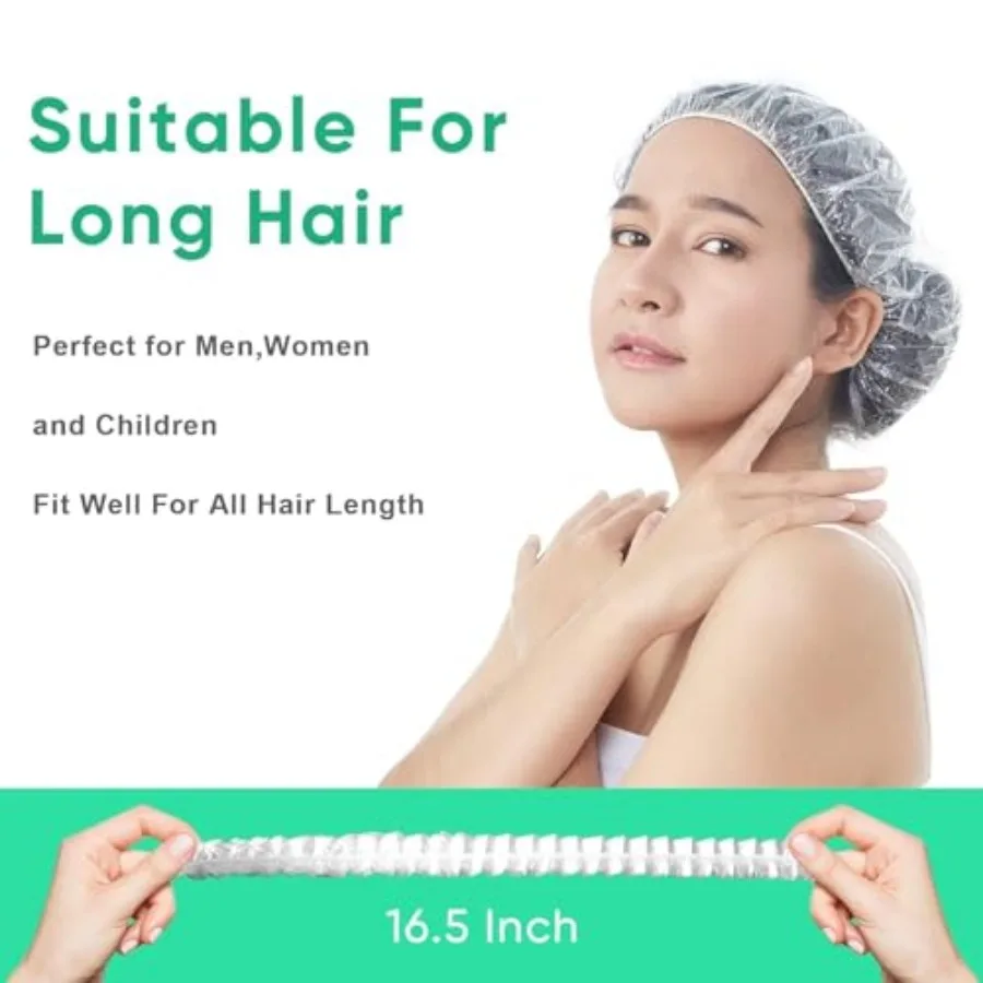 Tissue Box With Dispenser Disposable Shower Caps 200pcs Hair Processing Clear Plastic Caps For Spa Home Use Hotel and Hair Salo
