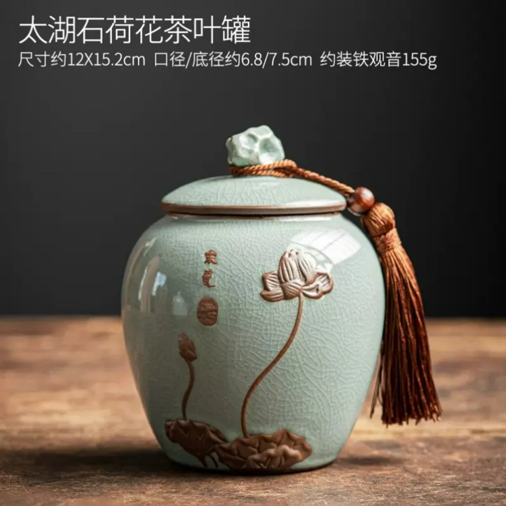 

Ceramic Tea Caddy Storage Tank Sealed Jar Candy Jar Tea Box Sugar Bowl Tea Organizer Home Food Container Decorative Jars Tea Can