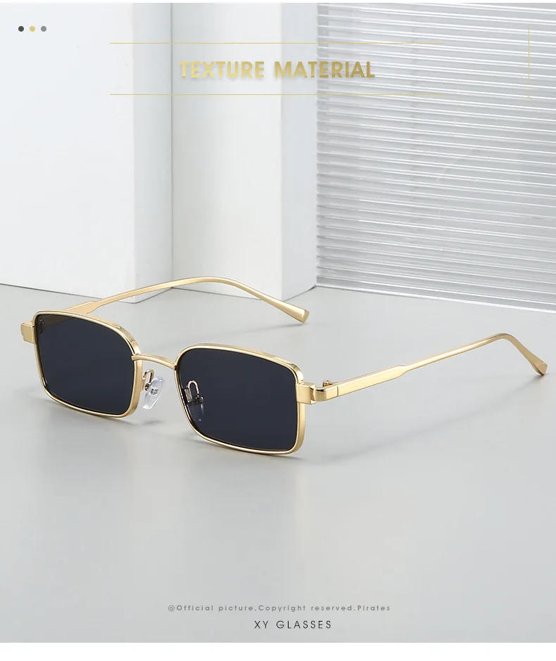 2025, vereinfachte rechteckige Sonnenbrille für Herren und Damen, Y2K-Legierung, Uv400, lässig, modisch, neue Sonnenbrille – Detail 2