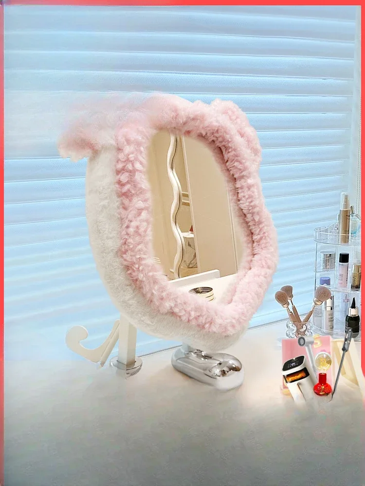 Mirror Bedroom Desktop Makeup Cartoon Girl Creative Makeup Desk Tool