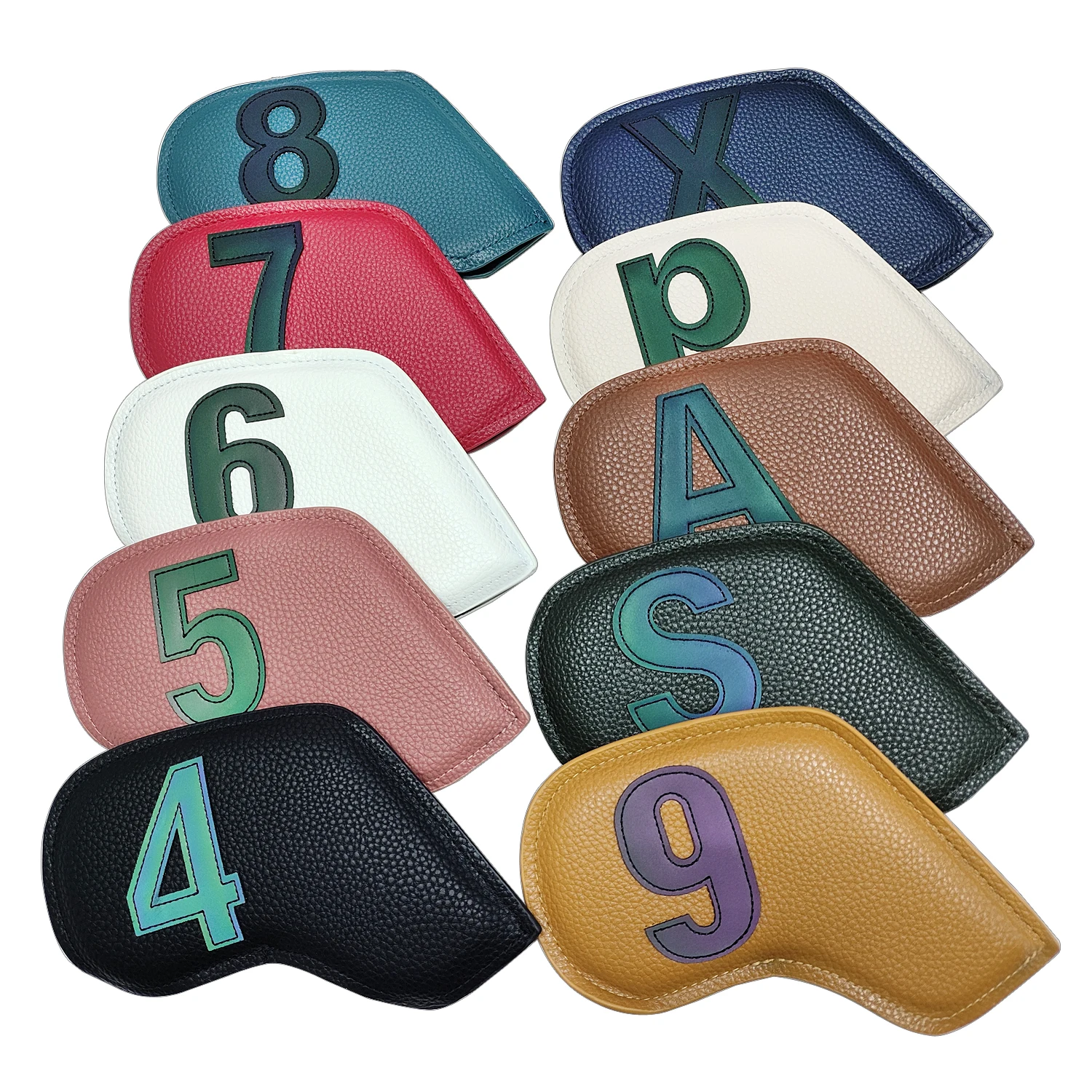 10pcs/set Golf Iron Headcover 3-9,P,S,A , Club Head Cover Embroidery Number Case Sport Golf Training Equipment Accessories