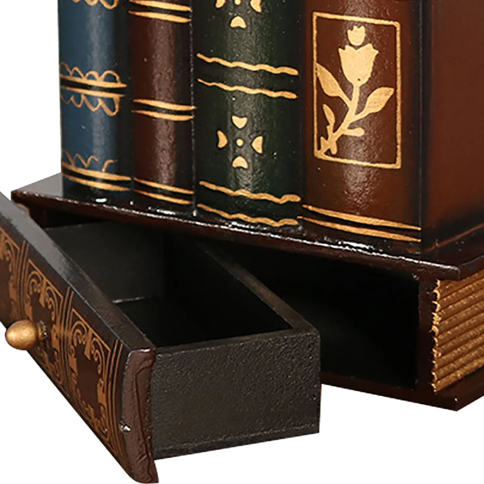 1Pcs Wooden Pen Holder Retro Style European Desktop Storage Box Drawer Multifunctional Pen Container for Home Office Study