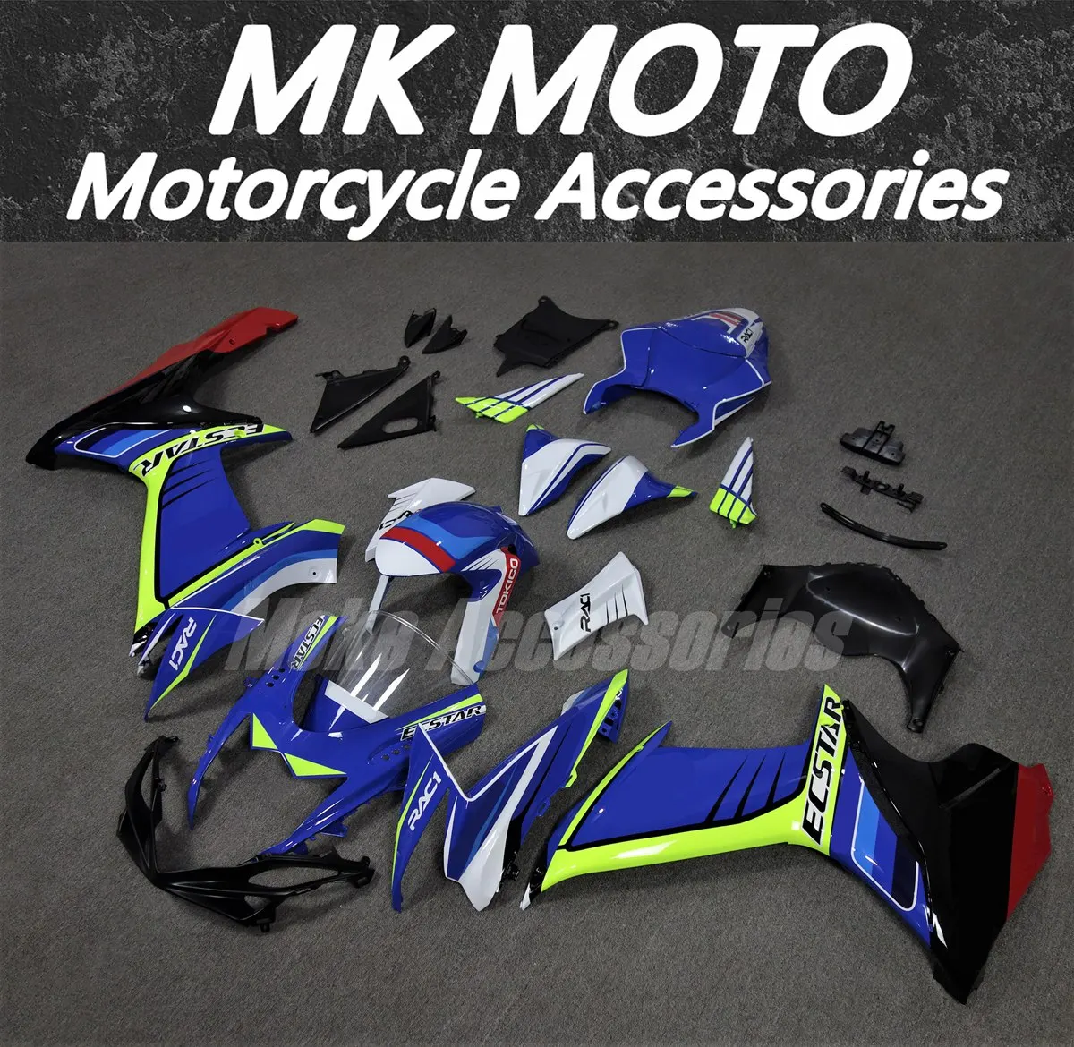 Fairings Kit Fit For Gsxr600/750 2011 2012 2013 2014 2015 2016 2017 2018 2018 2019-2022 2023 2024 L1 Neon Blue