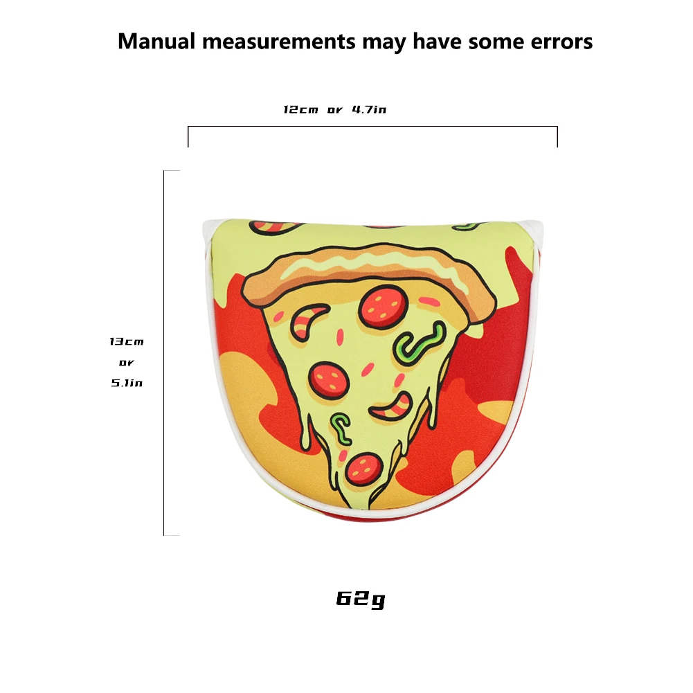 أغطية نادي الجولف الناعمة والمتينة من جلد البولي يوريثان، غطاء خشبي للجولف، نمط البيتزا للسائق، غطاء رأس واقي مقاوم للماء