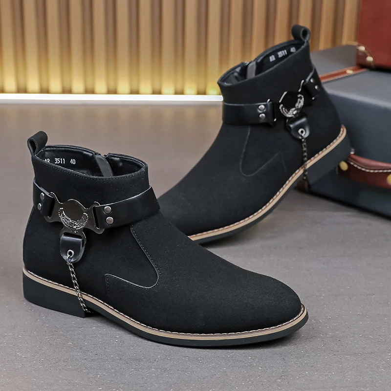 

Size 48 Mens Shoes High Quality Mens Shoes Designer Casual Men's Boots British High-end Men Boots Cozy Chelsea Boot Botas Hombre