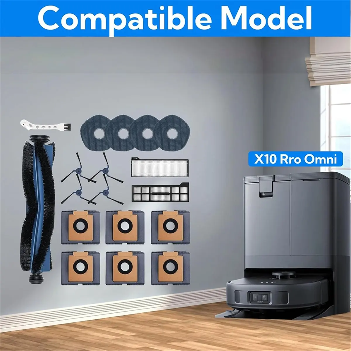 SHIP WITHIN 24 HOURS For X10 Pro Omni Self Emptying Robot Vacuum Main Side Brush HEPA Filter Mop Pad Essential Vacuum Accessorie