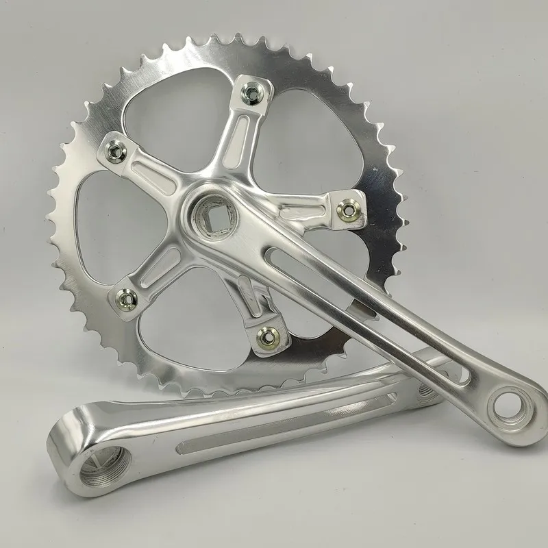 46-Tooth 46t Aluminum Alloy 165 Hollow Crank Forged Fixed-Gear Retro Internal Transmission Single-Speed Square Taper Bicycle