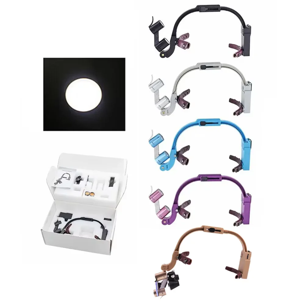 

Dental LED Headlight Binocular Loupes Deasin 2.5X/3.5X Headband Ajustable 5W Dentist Surgical Headlamp Dentistry Magnifier