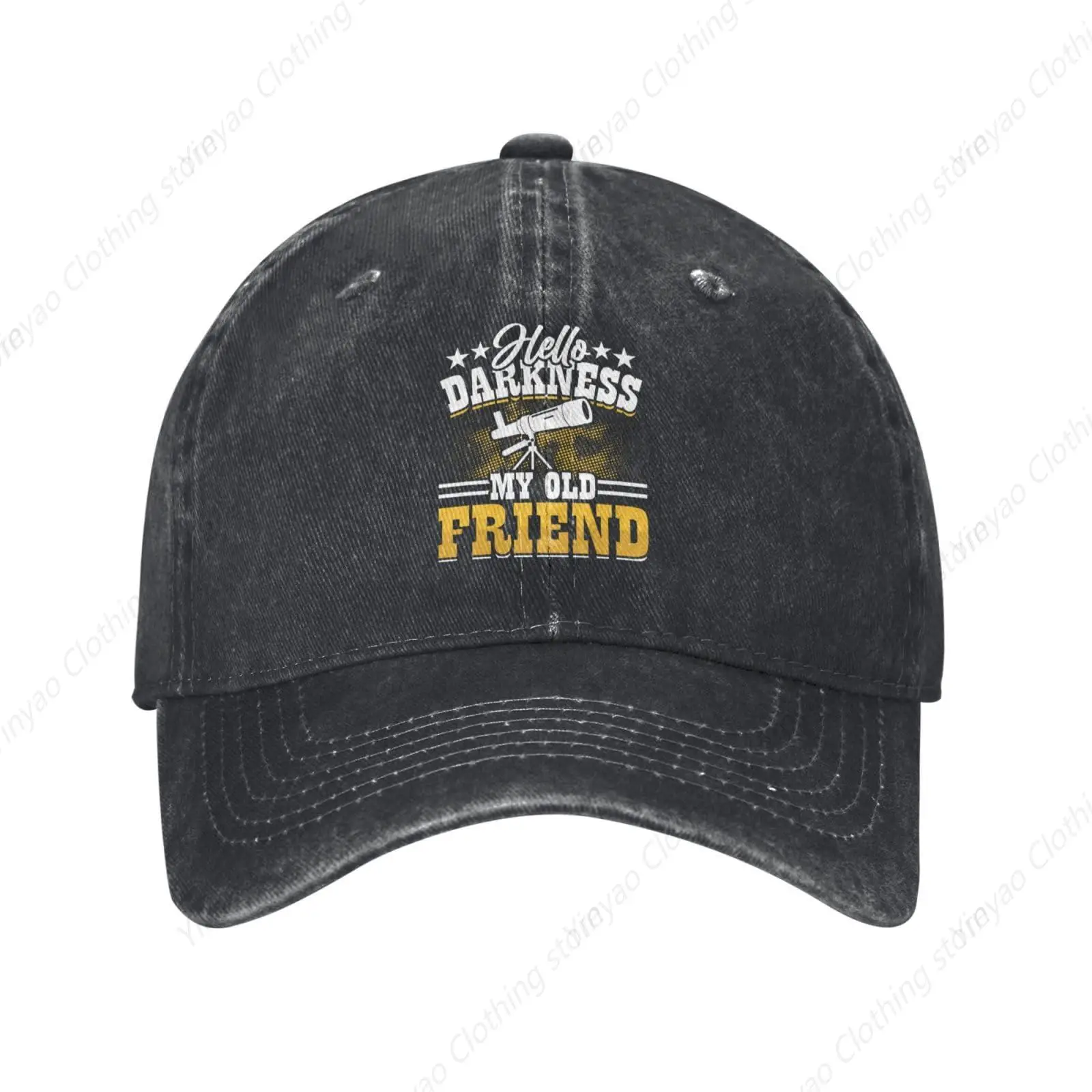 Hello Dark My Old Friend Telescope Baseball Cap Golf Truck Dad Cap Retro Washed Denim Cap Men And Women