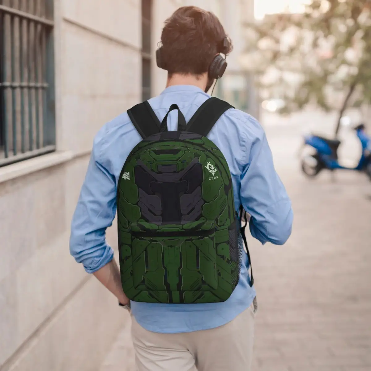 Zeon Zaku II Inspired Student Backpack School Bag Hiking Travel Daypack for Men Women Bookbag Shoulder Bags