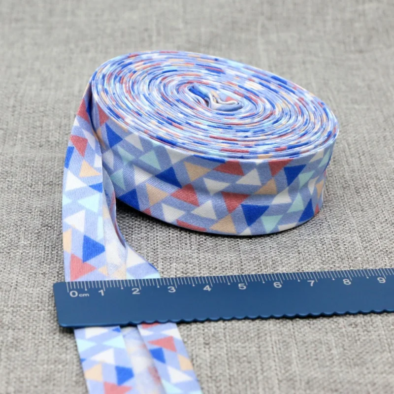 New arrived Printed Bias Binding Tape Edge cloth strip Craft DIY Apparel Sewing Ribbon, Size 25mm x 5m