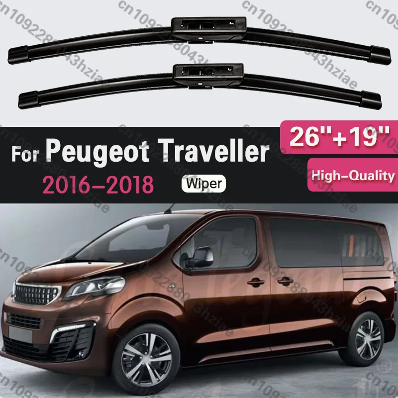 For Peugeot Traveller 2016-2018 2017 Front Windshield Wiper Blades 2pcs Windscreen Brushes Auto Window Accessories  26