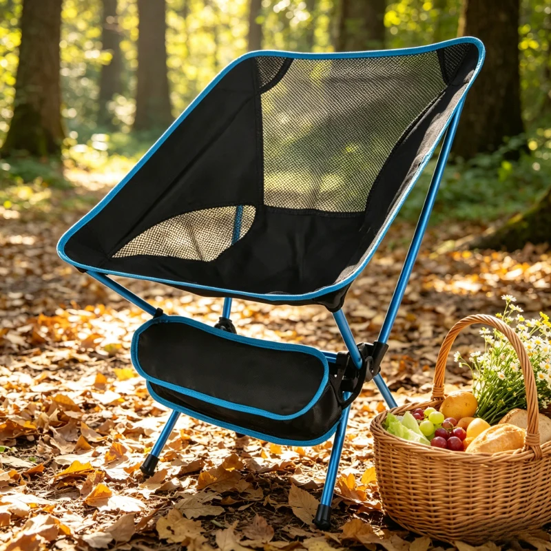 

Lake Blue Portable Moon Chair, Ultralight Detachable Folding Seat, Ideal for Camping Hiking Fishing Garden Outdoor Trips