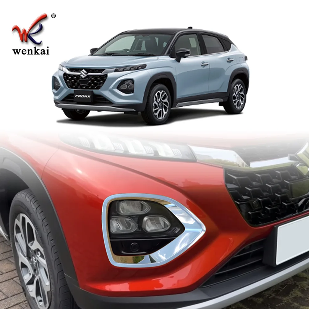 

Chrome Front Bumper Fog Lights Lamps Decoration Frame Cover Trim For Suzuki Fronx WDB3S WEB3S 2025 2026 Car Exterior Accessories