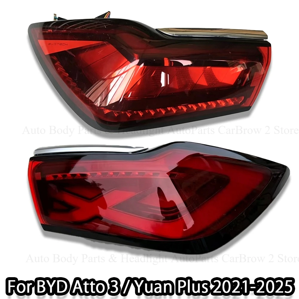 Tail Light Assembly For BYD Atto 3 / Yuan Plus 2022-2025 Rear Tail Lamp Without Bulbs Outer Brake Signal Light Replacement Parts