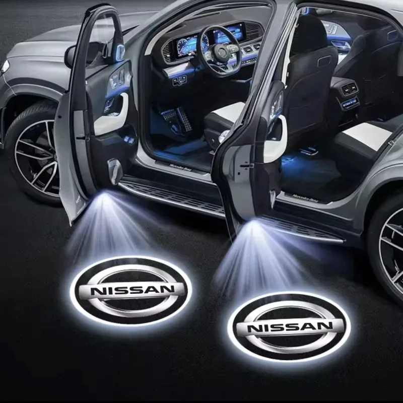 

2 шт. светодиодные проекционные лампы для дверей автомобиля Nissan, HD-проекторы, светильники для подсветки дверей, подходят для Nissan Qashqai, Juke, Pulsar, Sentra, Altima, Patrol