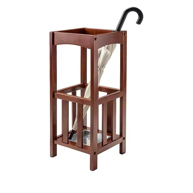 Solid wood household umbrella rack hotel office floor-to-ceiling umbrella storage rack display