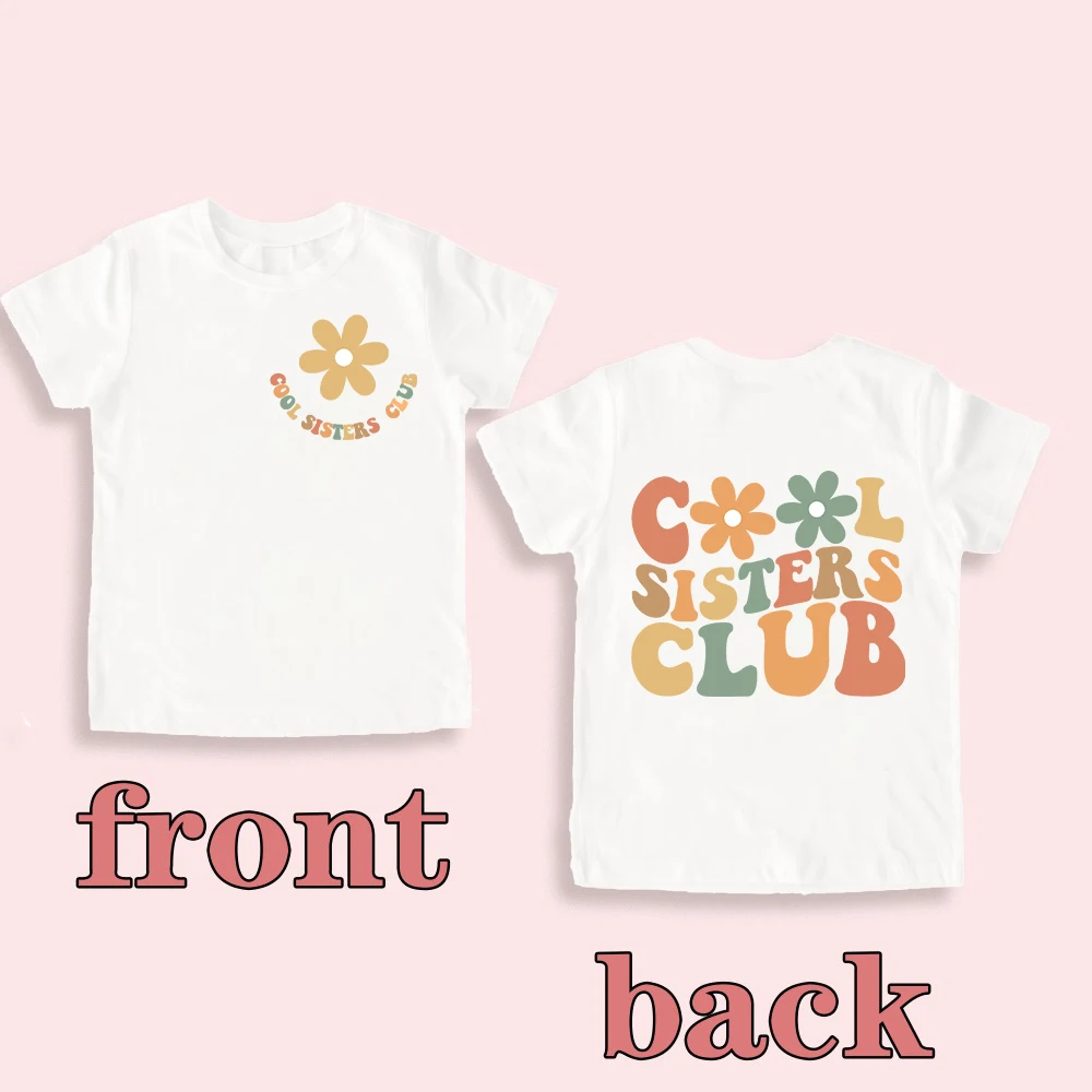 Cool Big Sister Club Print Girls Shirt Baby Announcement T-shirt Promoted To Big Sister Clothes Kids Sibling Outfit Girl Tee Top