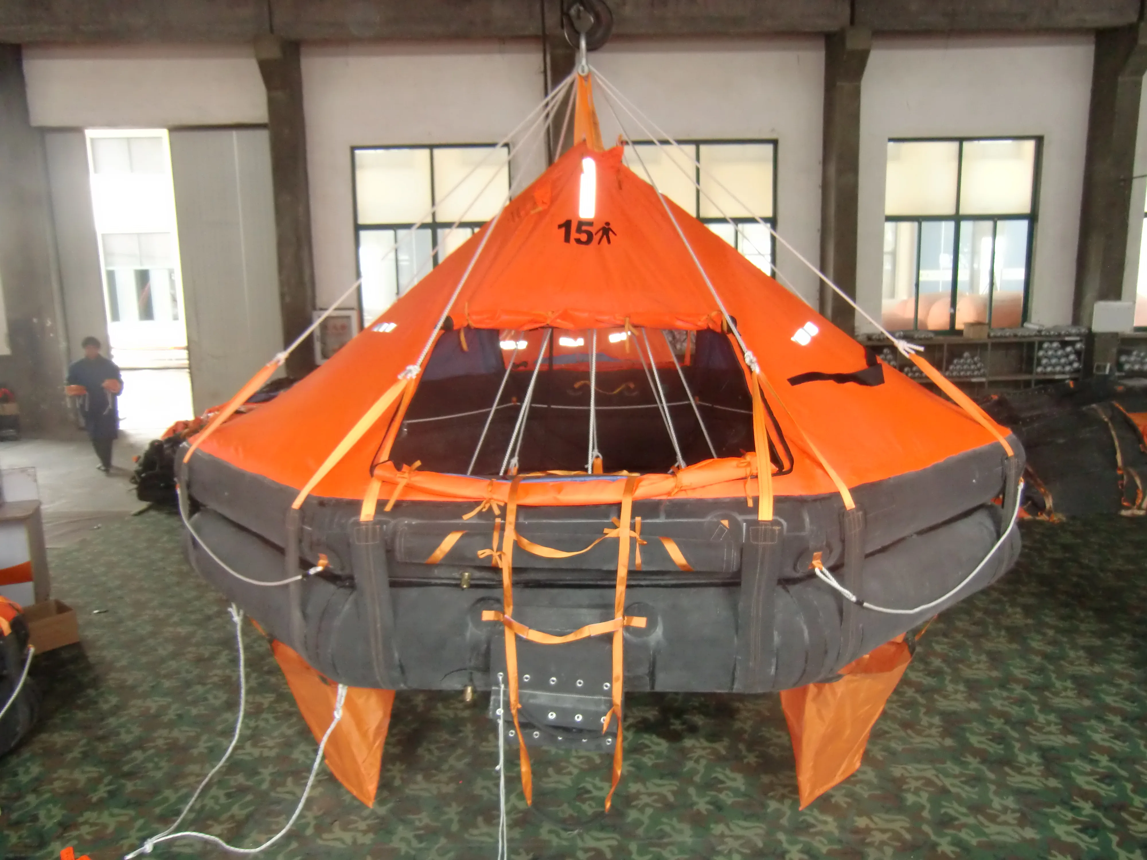Davit Launched Liferaft,Marine SOLAS Approved Inflatable Life Raft for Ships and Vessels,Emergency Survival Raft for 6-37 people