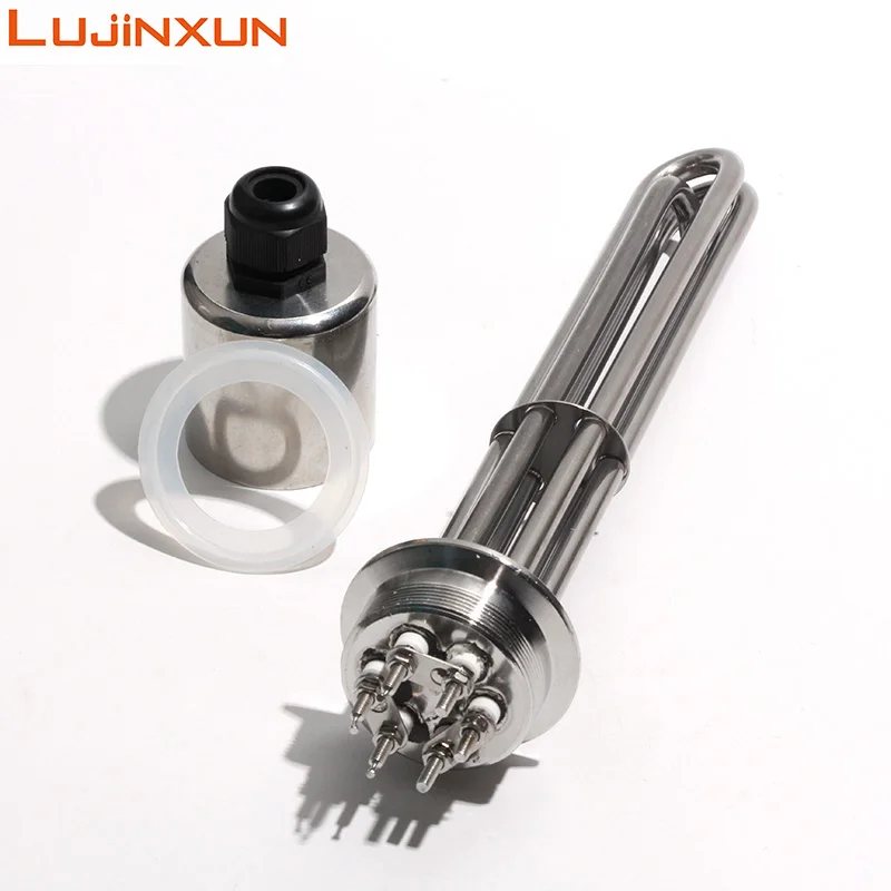 LUJINXUN 2 "ثلاثي المشبك 63 عنصر التدفئة الكهربائية SUS304 أنبوب سخان 220 فولت/380 فولت سخانات الغمر عشرة 3-12KW للمياه/الزيت