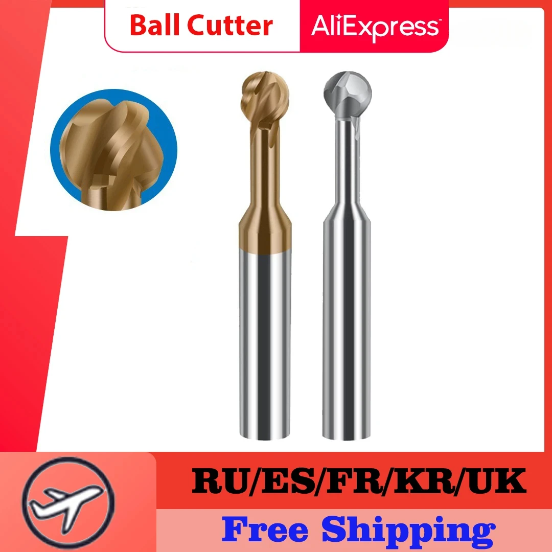 

Tungsten Coated Lollipop Ball Cutter Alloy for Aluminum Arch Ball End Milling Cutter Forming Milling RBall Cutter R0.5-10