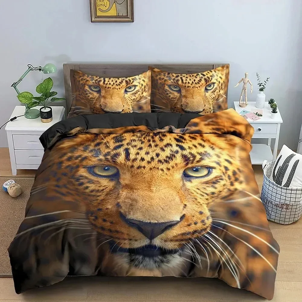 

Luxury New 3D Print Tiger Ferocious Animal Bedding Set Boys Girls Twin Queen Size Duvet Cover Adult Fashion Home Textileextile