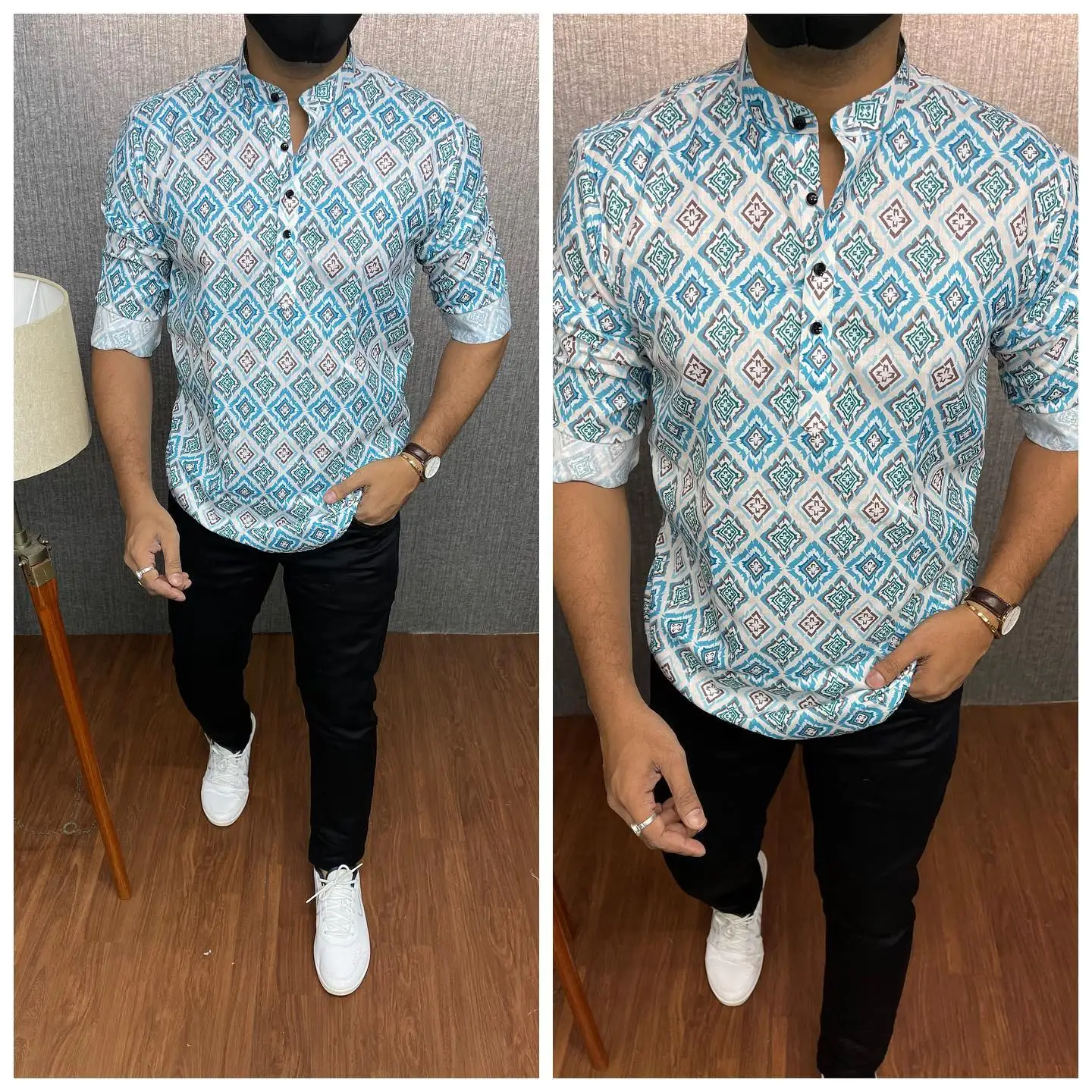 قميص مسلم قفطان دبي رداء رجالي بأكمام طويلة نمط عرقي 2026 ياقة واقفة ملابس عربية النمط الوطني الشرق الأوسط